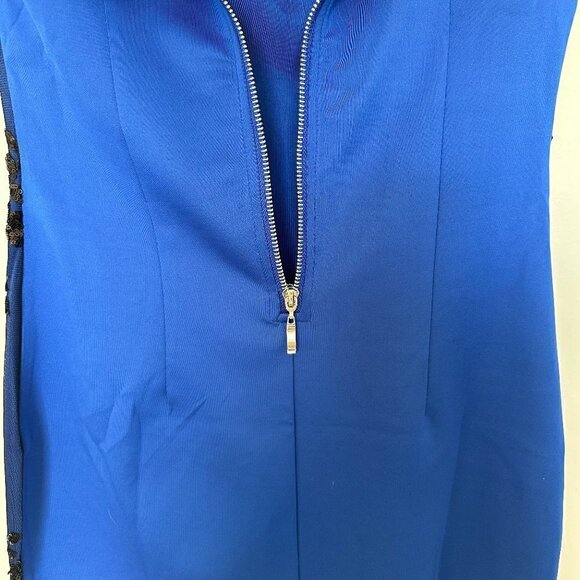 NWT Blue Cocktail Dress Little Mistress London w/Black Lace & Sequins Sz 10 - Picture 10 of 13